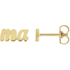 14k Yellow Gold Mama Earrings