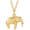 14k Yellow Gold Elephant Necklace 