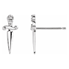 14k White Gold .02 ct tw Diamond Dagger Earrings