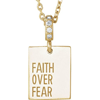 14k Yellow Gold Diamond Faith Over Fear Necklace