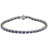 14k White Gold 8.5 ct Lab-Grown Blue Sapphire Bracelet