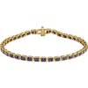 14k Yellow Gold 8.5 ct Lab-Grown Blue Sapphire Bracelet