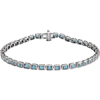 14k White Gold 8.5 ct Emerald-cut Sky Blue Topaz Bezel Bracelet