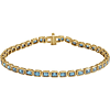 14k Yellow Gold 8.5 ct Emerald-cut Sky Blue Topaz Bezel Bracelet