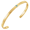 14k Yellow Gold 1/10 ct Aquamarine Bezel Cuff Bracelet