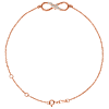 14k Rose Gold 1/8 ct tw Diamond Infinity Symbol Charm Bracelet