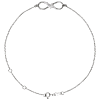 14k White Gold 1/8 ct tw Diamond Infinity Symbol Charm Bracelet