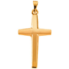 14kt Yellow Gold 7/8in Beveled Cross