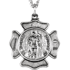 Sterling Silver 1in St. Florian Medal with 24in Chain