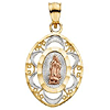 14k Tricolor Gold Small Lady of Guadalupe Oval Medal