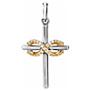 14k Two-tone Gold .06 ct tw Diamond Infinity Symbol Cross Pendant