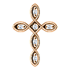 14kt Rose Gold 1/10 ct Diamond Accented Cross