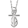 14k White Gold Infinity Wrapped Cross Necklace 18in