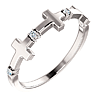 14k White Gold .05 ct tw Diamond Sideways Cross Ring