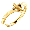 14k Yellow Gold Classic Cross Ring with V Shank