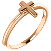 14k Rose Gold Stackable Cross Ring