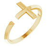 14k Yellow Gold Cross Ring with Open Space Size 7