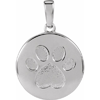 Sterling Silver Paw Print Ash Holder Pendant