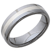 Domed 6mm Tungsten Band with Sterling Silver Inlay