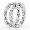 14k White Gold 4.5 ct tw Lab Grown Diamond Inside Out Hoop Earrings