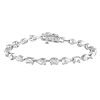 14k White Gold 9 ct Multi-cut Lab Grown Diamond Tennis Bracelet