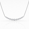 14k White Gold 1 ct tw Lab Grown Diamond Smile Necklace