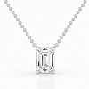 14k White Gold 2 ct tw Lab Grown Emerald-cut Diamond Solitaire Necklace