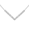 18k White Gold .20 ct Diamond Chevron Necklace